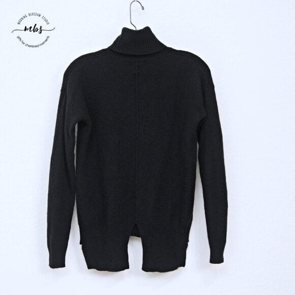 Oats Cashmere by Debra Hayburn 100% Cashmere Turtleneck Sweater Black Women XS - Picture 3 of 9
